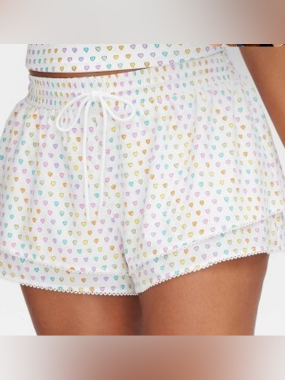 Roller Rabbit White Heart-Print Pajama Shorts